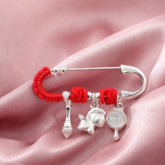 Ghim Cài Áo Bạc S99 Cho Bé - Cườm Nhiều Màu Mix Charm - GCAB001