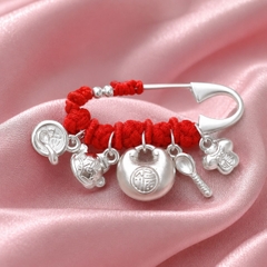 Ghim Cài Áo Bạc S99 Cho Bé - Cườm Nhiều Màu Mix Charm - GCAB001
