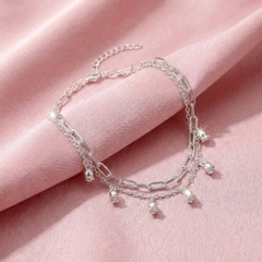 Lắc Tay Bạc 999 Cho Nữ - Dây Đôi Charm Bi Treo - LTB999N011