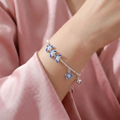 Lắc Tay Bạc Nguyên Chất 99 Cho Nữ - Bướm Xanh Đeo Tay - LT99N044