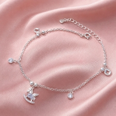 Lắc Chân Bạc Cho Nữ - Charm Cỏ Bốn Lá - LCBN026