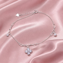 Lắc Chân Bạc Cho Nữ - Charm Hoa Nhỏ - LCBN029