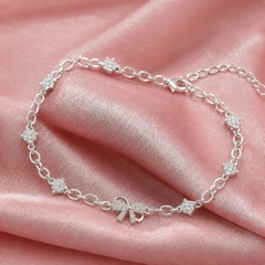Lắc Tay Bạc Ta Cho Nữ - Mắt Xích Tròn Charm Bướm - LTBTN016