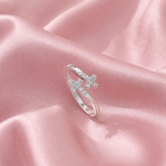 Nhẫn Nữ Bạc Ý - Hoa Ba Cánh - NNBI016