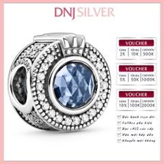 [Chính hãng] Charm bạc 925 cao cấp - Charm Sparkling Blue Crown O thích hợp để mix vòng tay charm bạc cao cấp - DN033