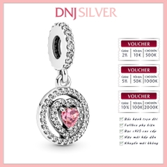[Chính hãng] Charm bạc 925 cao cấp - Charm Sparkling Double Halo Heart Dangle thích hợp để mix vòng tay charm bạc cao cấp - DN101