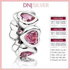 [Chính hãng] Charm bạc 925 cao cấp - Charm Pink Heart Spacer thích hợp để mix vòng tay charm bạc cao cấp - DN309