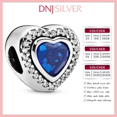 [Chính hãng] Charm bạc 925 cao cấp - Charm Sparkling Blue Heart thích hợp để mix vòng tay charm bạc cao cấp - DN124