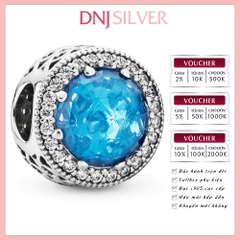 [Chính hãng] Charm bạc 925 cao cấp - Charm Radiant Sky Blue Heart thích hợp để mix vòng tay charm bạc cao cấp - DN376