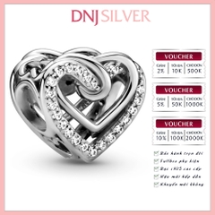 [Chính hãng] Charm bạc 925 cao cấp - Charm Sparkling Entwined Hearts thích hợp để mix vòng tay charm bạc cao cấp - DN272