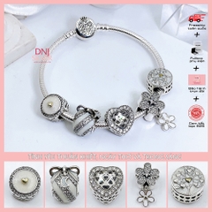 Vòng tay charm bạc 925 cao cấp - Bộ Vòng charm Tình yêu thuần khiết, ngây thơ, trong sáng - Vòng tay dành cho nam và nữ