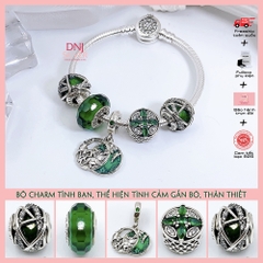 Vòng tay charm bạc 925 cao cấp - Bộ Vòng charm Tình bạn, tình cảm gắn bó thân thiết - Vòng tay dành cho nam và nữ