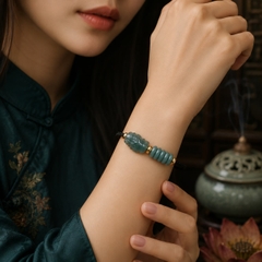 Vòng Ngũ Điếu Mix Hồ Ly Chúa Lam Ngọc - VDQ015