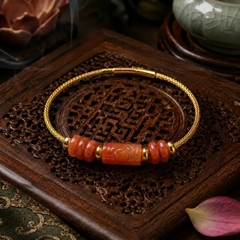 Vòng Ngũ Điếu Mix Lu Cẩm Thạch Huyết Đỏ - VDQ017