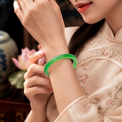 Vòng Đá Du Long Xanh Lá Bản Hẹ - VDQ032