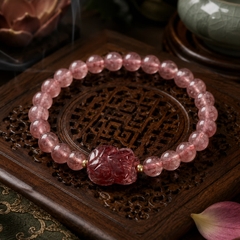 Vòng Hồ Ly Đá Thạch Anh Dâu Tây - VDQ041