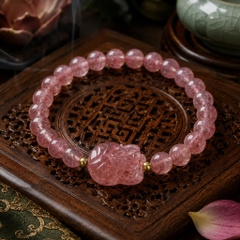 Vòng Hồ Ly Đá Thạch Anh Hồng - VDQ042