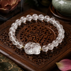 Vòng Hồ Ly Đá Thạch Anh Trắng - VDQ044