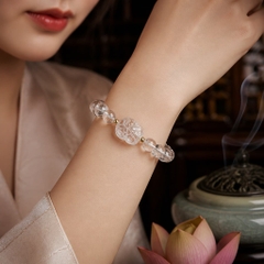 Vòng Hồ Ly Đá Thạch Anh Trắng - VDQ044