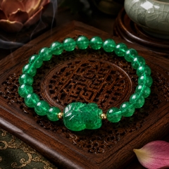 Vòng Hồ Ly Đá Thạch Anh Xanh Lá - VDQ046