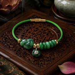 Vòng Hồ Ly Mix Túi Tiền, Ngũ Điếu Cẩm Thạch - VDQ048