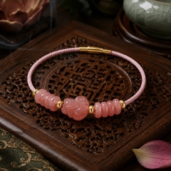 Vòng Hồ Ly Ngũ Điếu Đá Đào Hoa Mẫu 1 - VDQ050