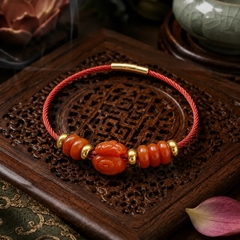 Vòng Túi Tiền Mix Ngũ Điếu Ngọc Cẩm Thạch Huyết Đỏ - VDQ058