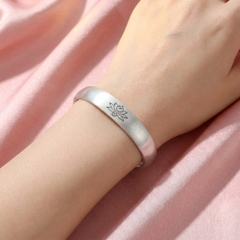 Vòng Tay Bạc Kiềng Hoa Sen - Vòng Đặc Bạc Nguyên Chất - VTBKHSD0029