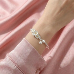 Vòng Tay Bạc Kiềng Hở Ngọc Trai - Vòng Đặc Bạc Nguyên Chất - VTBKHNT0039