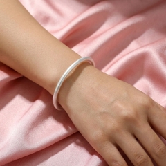 Vòng Tay Bạc Trơn Nhám - Vòng Đặc Bạc Nguyên Chất - VTBTN0027