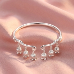 Vòng Tay Bạc Hoa Linh Lan - Vòng Đặc Bạc Nguyên Chất - VTBHLL0006