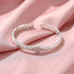 Vòng Tay Bạc Hoa Men Màu - Vòng Đặc Bạc Nguyên Chất - VTBHMM0007