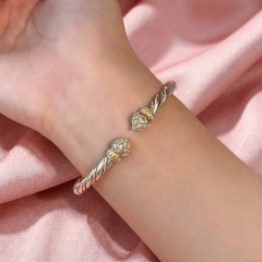 Vòng Tay Bạc Kiềng Xoắn Hoa Sen - Vòng Đặc Bạc Nguyên Chất - VTBKXHS0048