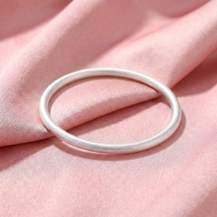 Vòng Tay Bạc Trơn Nhám - Vòng Đặc Bạc Nguyên Chất - VTBTN0027