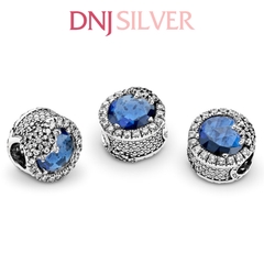 [Chính hãng] Charm bạc 925 cao cấp - Charm Blue Dazzling Snowflake thích hợp để mix vòng tay charm bạc cao cấp - DN130