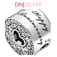 [Chính hãng] Charm bạc 925 cao cấp - Charm Pavé & Heart Anniversary thích hợp để mix vòng tay charm bạc cao cấp - DN064