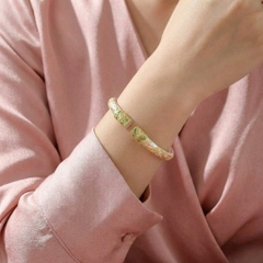 Vòng Tay Bạc Kiềng Mạ Vàng - Vòng Đặc Bạc Nguyên Chất - VTBKMV0017