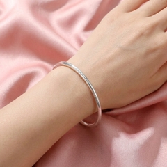 Vòng Tay Bạc Trơn Bóng - Vòng Đặc Bạc Nguyên Chất - VTBTB0026