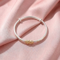 Vòng Tay Bạc Mèo Thần Tài - Vòng Đặc Bạc Nguyên Chất - VTBMTT0025