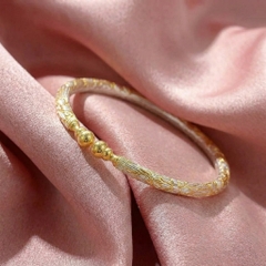 Vòng Tay Bạc Kiềng Mạ Vàng 24K - Vòng Đặc Bạc Nguyên Chất - VTBKMV0041