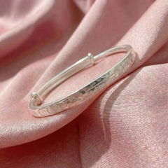 Vòng Tay Bạc Cỏ 3 Lá - Vòng Đặc Bạc Nguyên Chất - VTBC3L0032