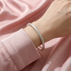 Vòng Tay Bạc Bát Nhã Tâm Kinh - Vòng Đặc Bạc Nguyên Chất - VTBBNTK0045