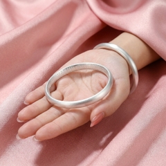 Vòng Tay Bạc Khắc Bát Nhã Tâm Kinh - Vòng Đặc Bạc Nguyên Chất - VTBNTK0001