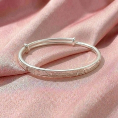 Vòng Tay Bạc Cỏ 3 Lá - Vòng Đặc Bạc Nguyên Chất - VTBC3L0032