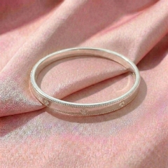 Vòng Tay Bạc Cỏ 4 Lá - Vòng Đặc Bạc Nguyên Chất - VTBC4L0033