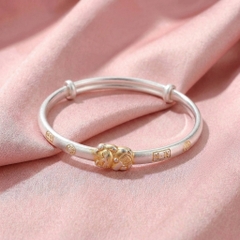 Vòng Tay Bạc Mèo Thần Tài - Vòng Đặc Bạc Nguyên Chất - VTBMTT0025