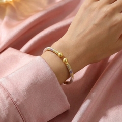 Vòng Tay Bạc Kiềng Hở Men Màu - Vòng Đặc Bạc Nguyên Chất - VTBKHMM0013