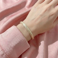 Vòng Tay Bạc Bát Nhã Tâm Kinh Mạ Vàng - Vòng Đặc Bạc Nguyên Chất - VTBBTTK0031