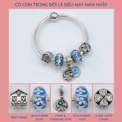 Vòng tay bạc S925, vòng tay charm thời trang phong thủy, Có Con Trong Đời Là Điều May Mắn Nhất  - Mã DS0002