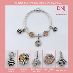 Vòng tay bạc S925, vòng tay charm thời trang phong thủy, The Busy Bee Has No Time For Sadness - Mã DS0043
